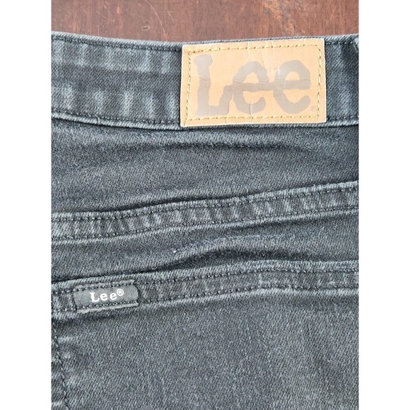Lee Women Black Washed Mid Rise Boot Cut Stretch Denim Jeans Size 10P - Picture 6 of 9